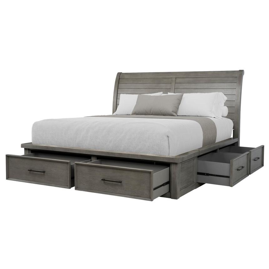 Justin Gray Queen Storage Bed alternate image, 2 of 8 images.