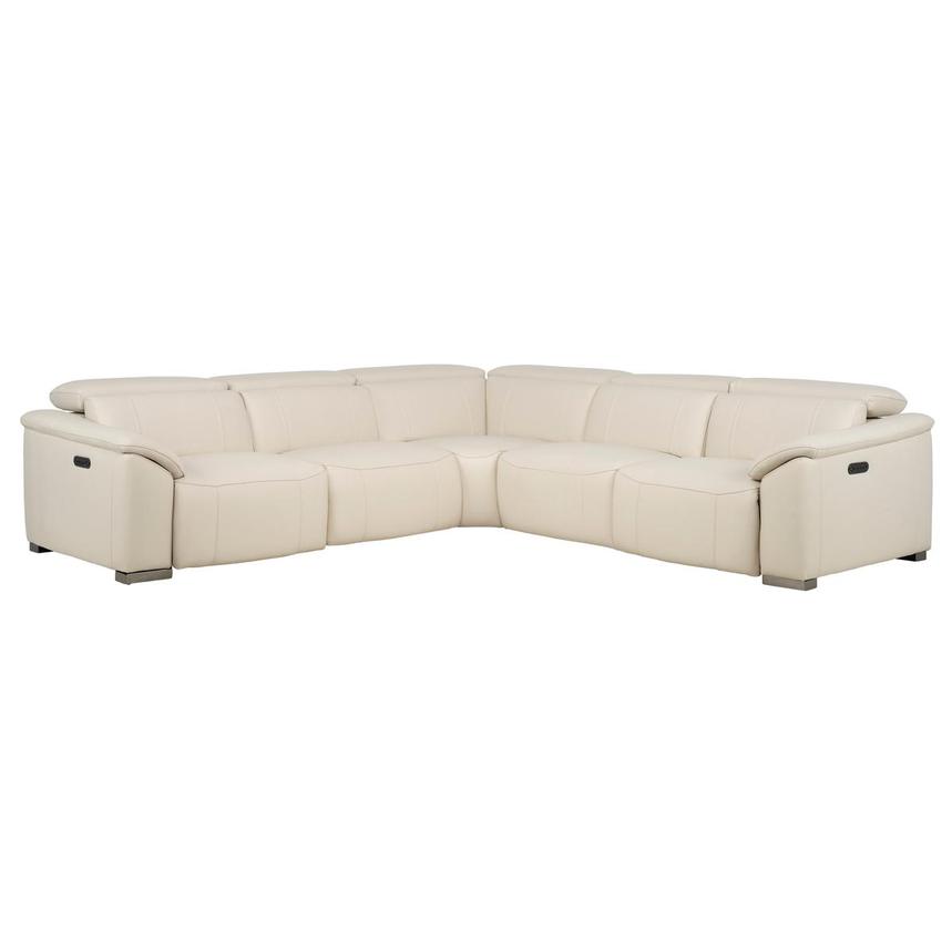 Cordova Cream Leather Power Reclining Sectional with 5PCS/3PWR main image, 1 of 10 images.