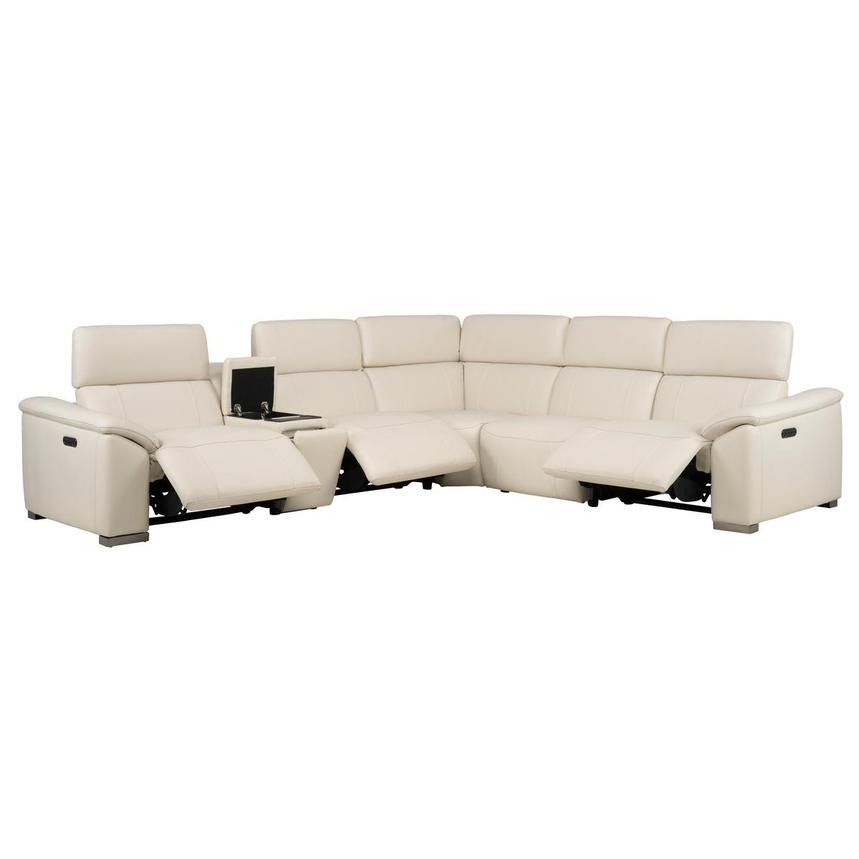 Cordova Cream Leather Power Reclining Sectional with 6PCS/3PWR alternate image, 2 of 13 images.