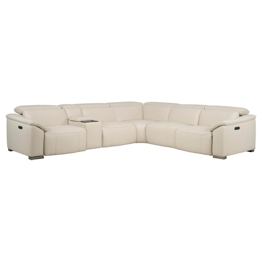 Cordova Cream Leather Power Reclining Sectional with 6PCS/3PWR  main image, 1 of 13 images.