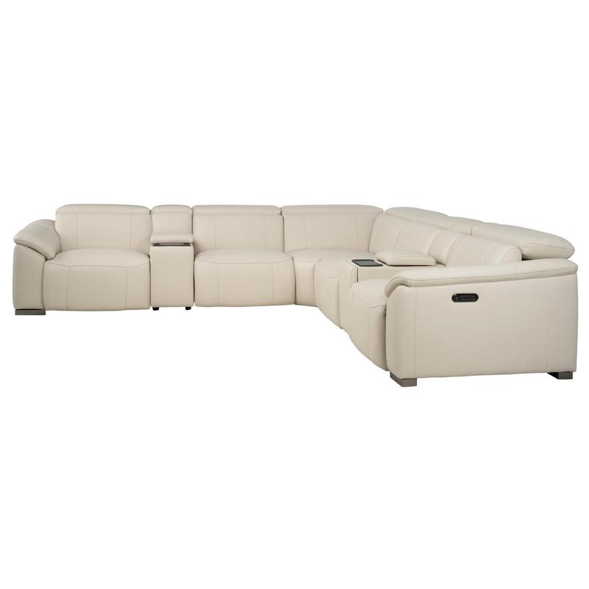 Cordova Cream Leather Power Reclining Sectional with 7PCS/3PWR alternate image, 4 of 14 images.