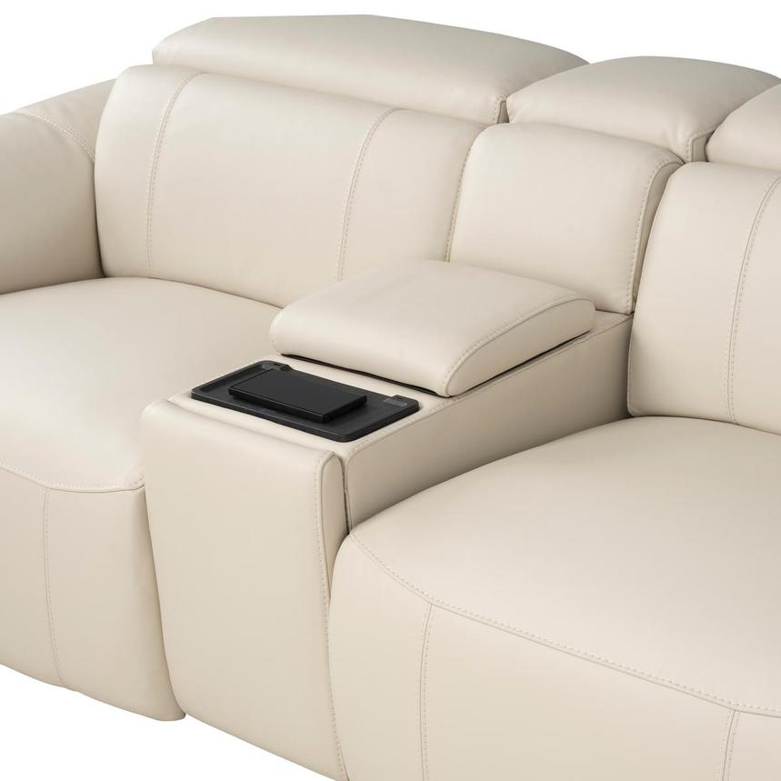 Cordova Cream Home Theater Leather Seating with 5PCS/2PWR  alternate image, 4 of 11 images.