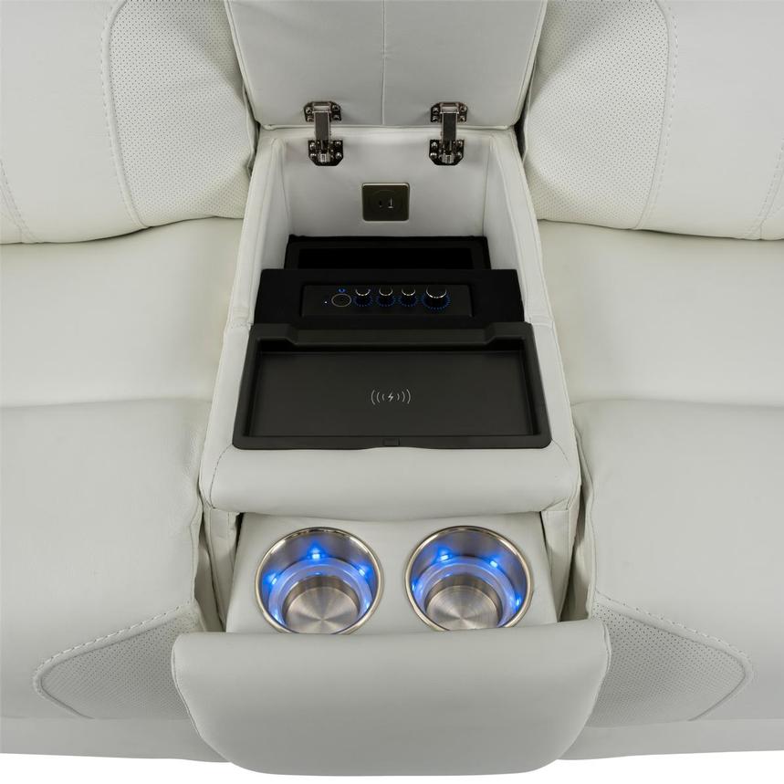 Zeus Leather Power Reclining Sofa w/Console  alternate image, 8 of 16 images.