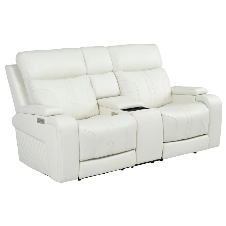 Zeus Leather Power Reclining Sofa w/Console alternate image, 4 of 16 images.