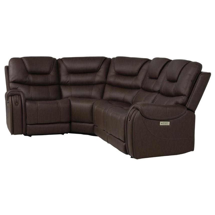 Capriccio Brown Power Reclining Sectional with 4PCS/2PWR  alternate image, 3 of 10 images.