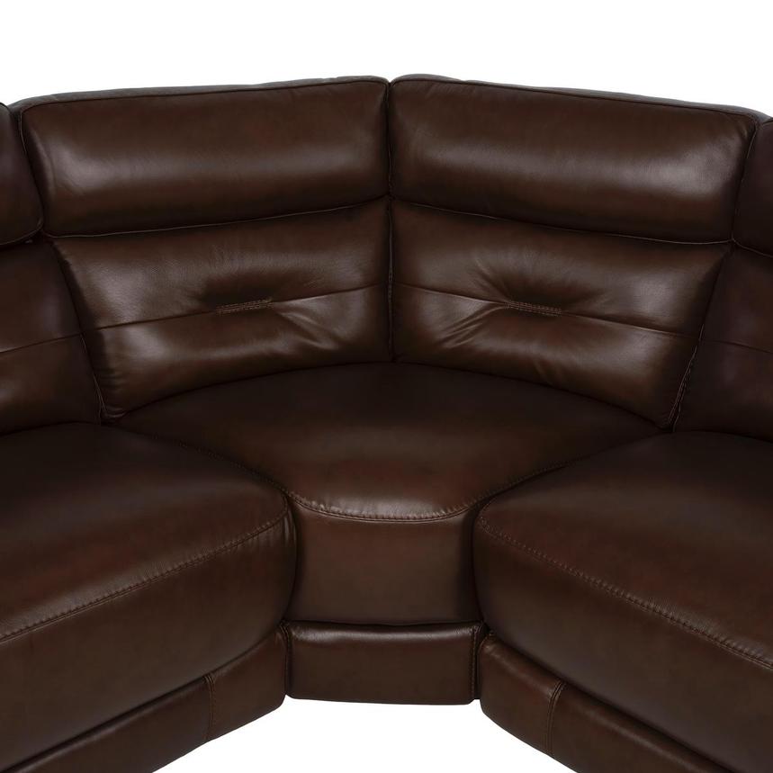 Naya Brown Leather Power Reclining Sectional with 4PCS/2PWR  alternate image, 4 of 8 images.
