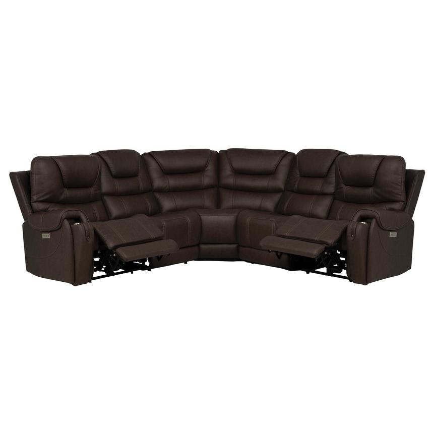 Capriccio Brown Power Reclining Sectional with 5PCS/2PWR  alternate image, 3 of 11 images.