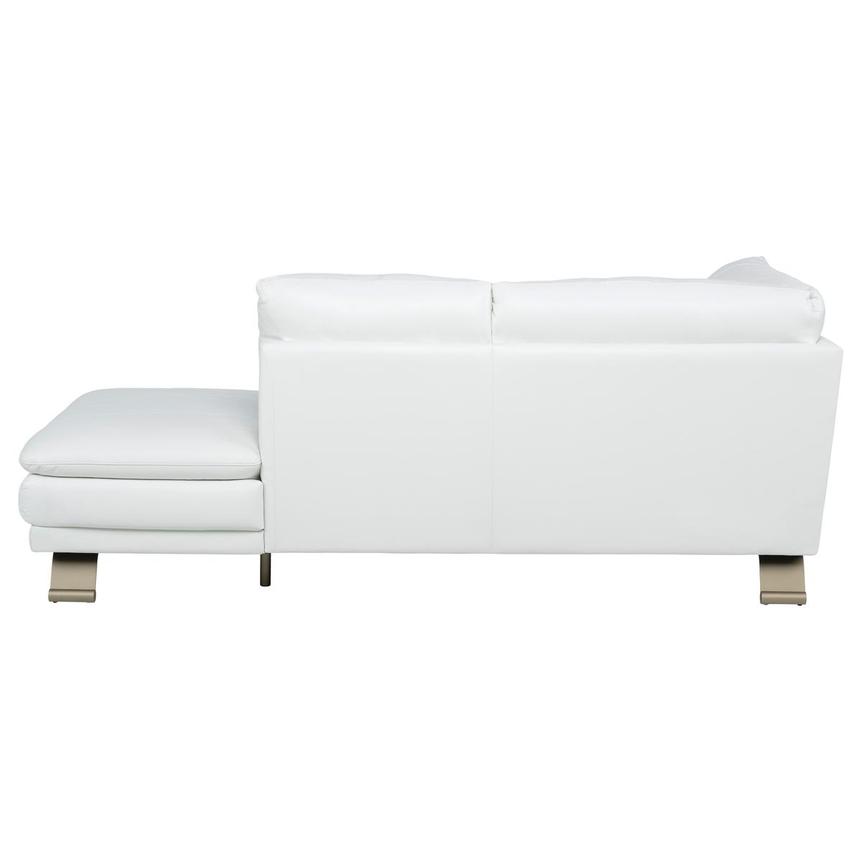 Rio White II Leather Corner Sofa w/Right Chaise  alternate image, 3 of 9 images.