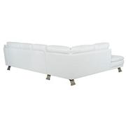 Rio White II Leather Corner Sofa w/Left Chaise  alternate image, 4 of 9 images.