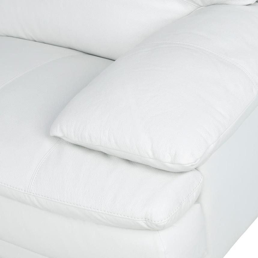 Rio White II Leather Corner Sofa w/Left Chaise  alternate image, 7 of 9 images.