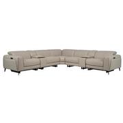 Luke 2.0 Taupe Leather Power Reclining Sectional with 7PCS/3PWR  main image, 1 of 11 images.