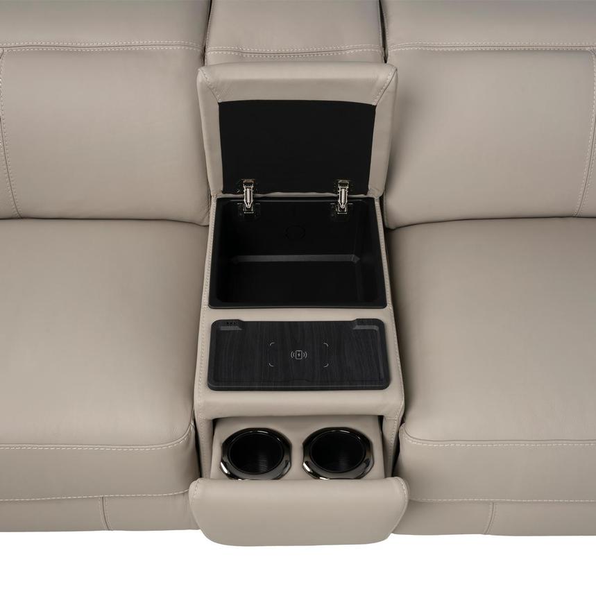 Luke 2.0 Taupe Leather Power Reclining Sectional with 7PCS/3PWR  alternate image, 9 of 11 images.