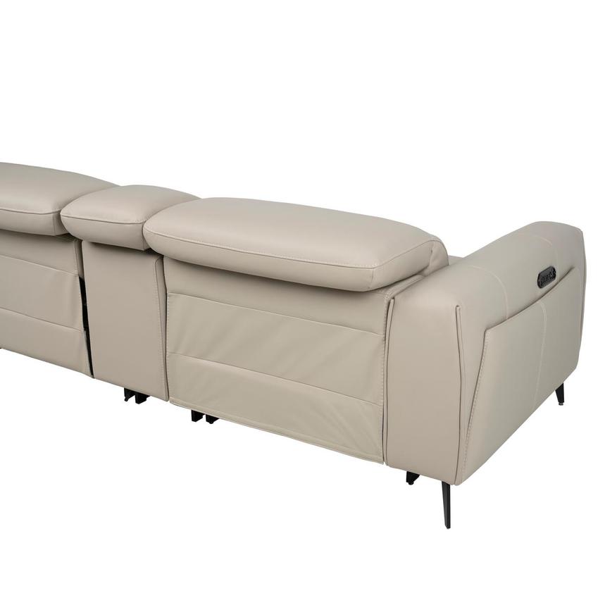 Luke 2.0 Taupe Leather Power Reclining Sectional with 6PCS/3PWR  alternate image, 6 of 12 images.