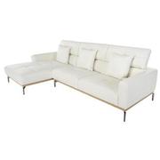 Nate White Leather Corner Sofa w/Left Chaise  alternate image, 5 of 7 images.