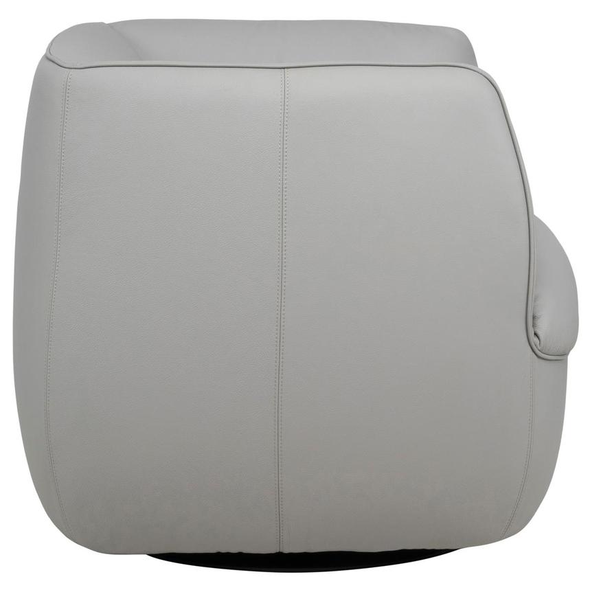 Aria Light Gray Leather Accent Chair  alternate image, 3 of 7 images.