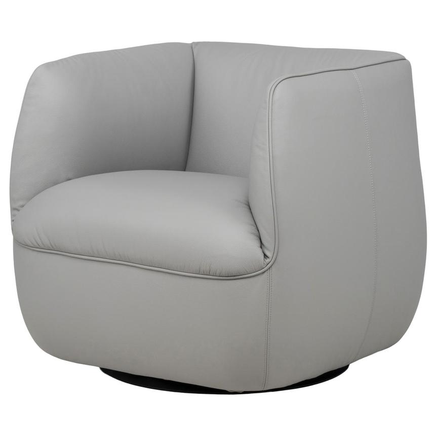 Aria Light Gray Leather Accent Chair