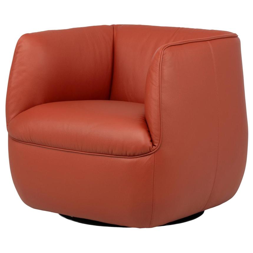 Aria Terracotta Leather Accent Chair  main image, 1 of 8 images.