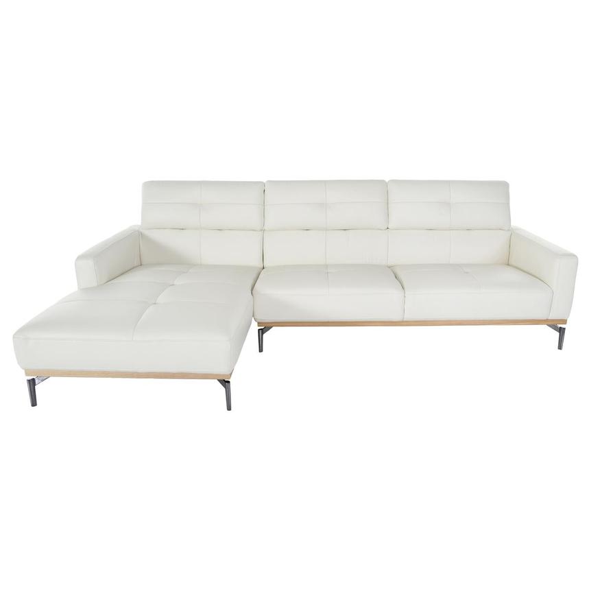 Nate White Leather Corner Sofa w/Left Chaise alternate image, 4 of 7 images.