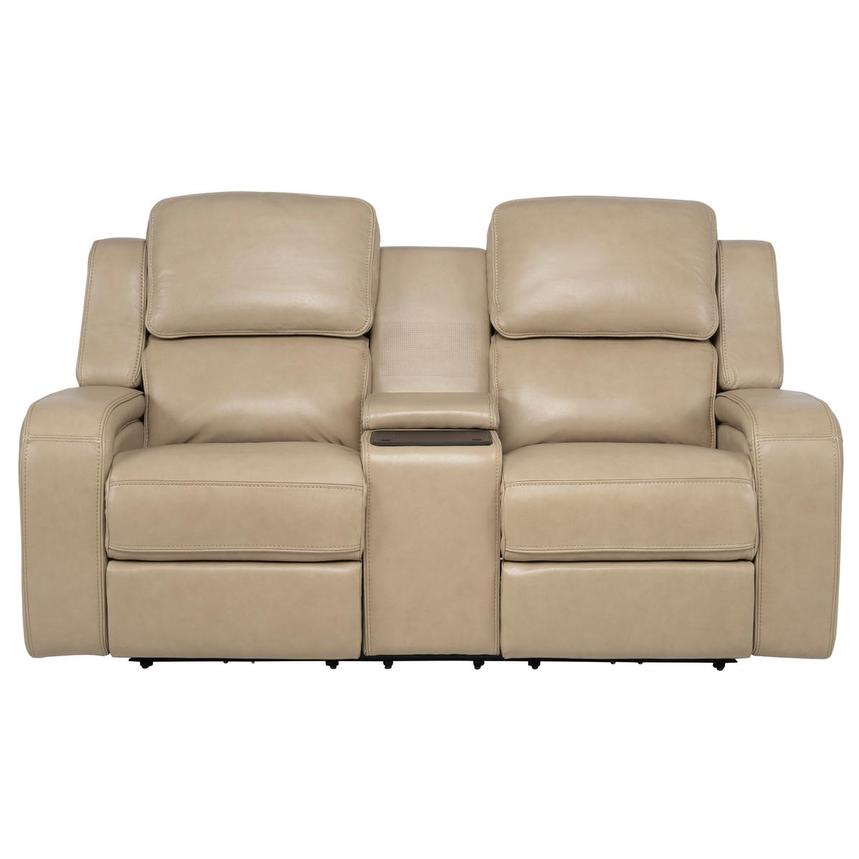 Epic Taupe Leather Power Reclining Loveseat