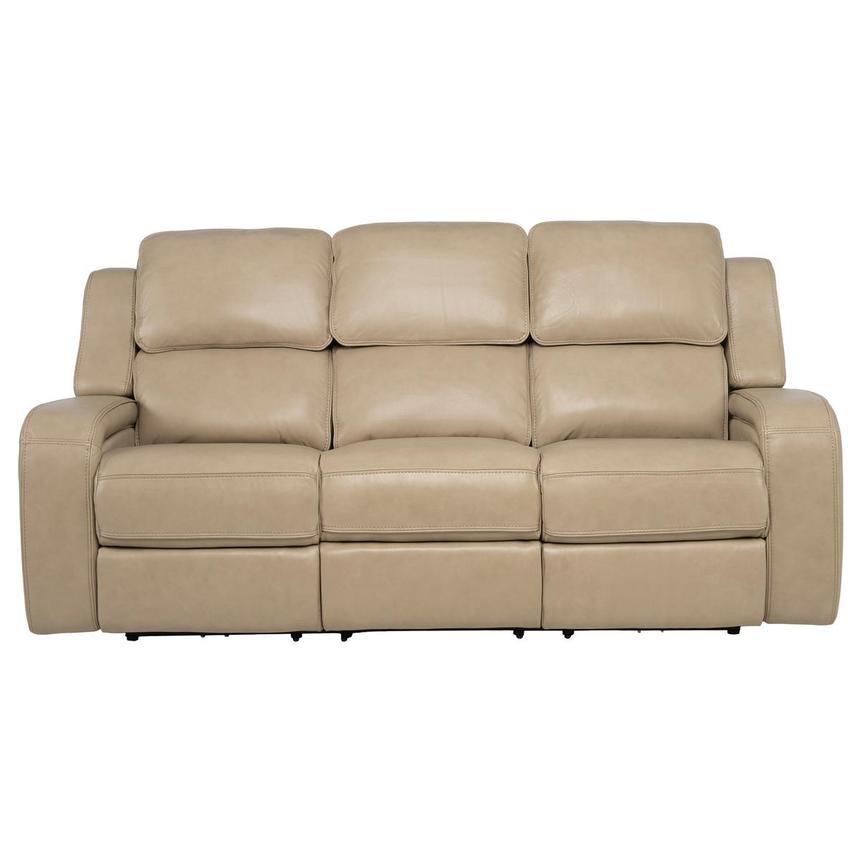 Epic Taupe Leather Power Reclining Sofa