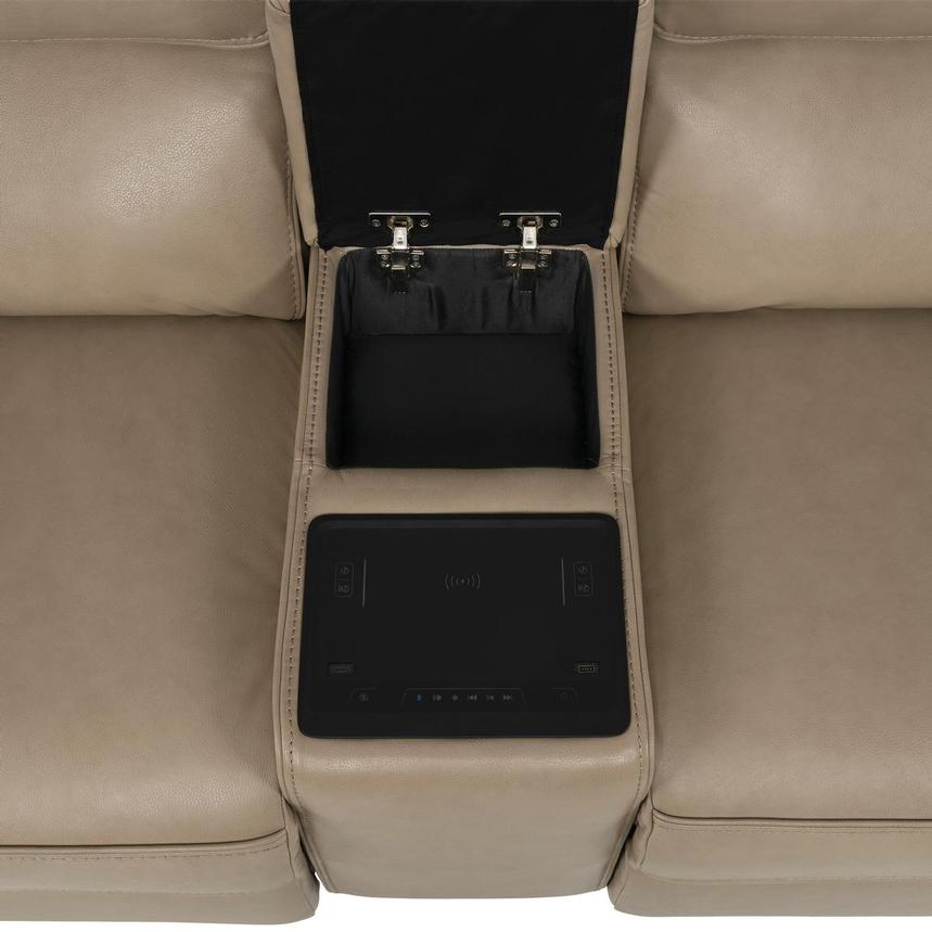 Epic Taupe Leather Power Reclining Loveseat alternate image, 6 of 12 images.