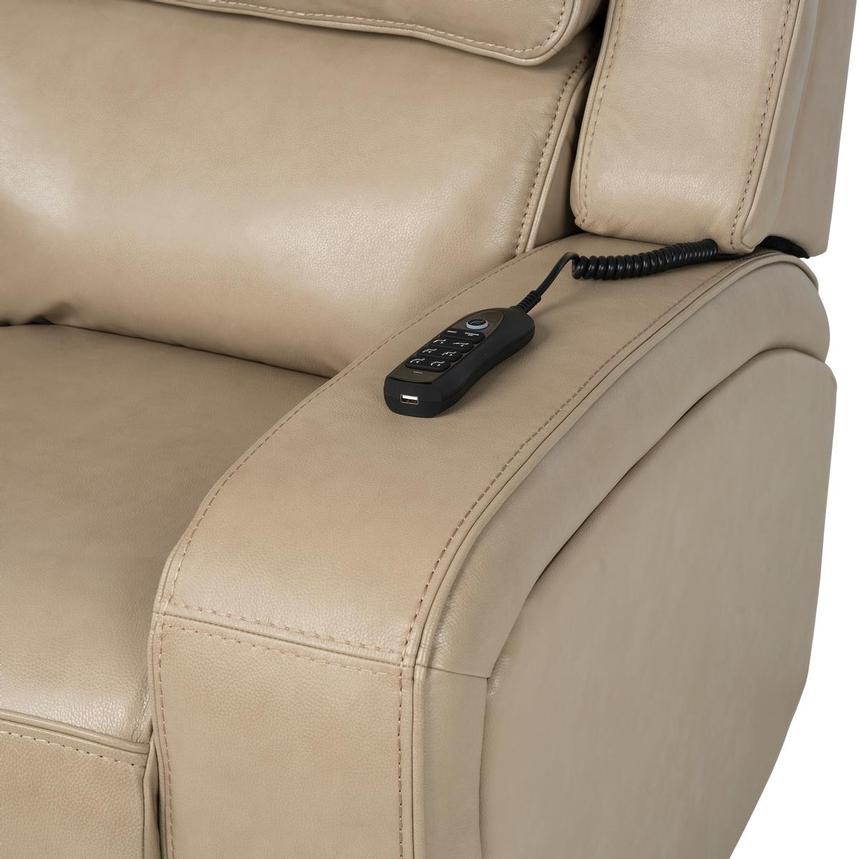 Epic Taupe Leather Power Reclining Loveseat  alternate image, 8 of 12 images.