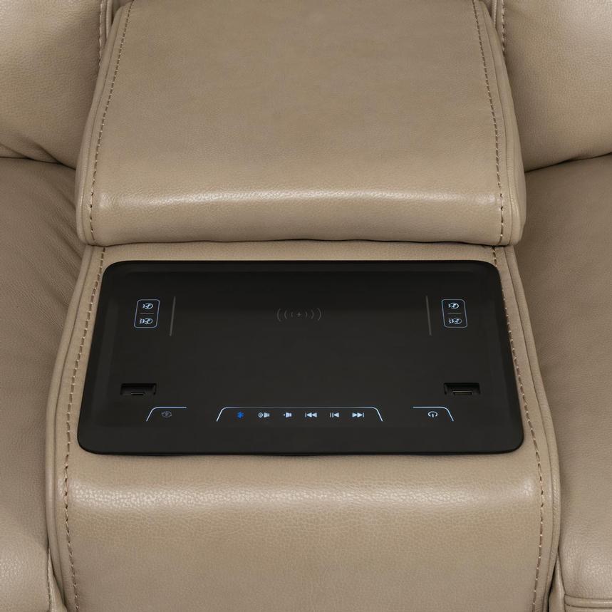 Epic Taupe Leather Power Reclining Loveseat alternate image, 11 of 12 images.