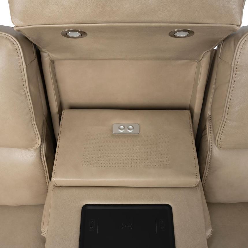 Epic Taupe Leather Power Reclining Sofa  alternate image, 8 of 14 images.