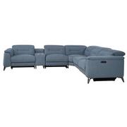 Claribel II Light Blue Power Reclining Sectional with 6PCS/2PWR  alternate image, 3 of 13 images.