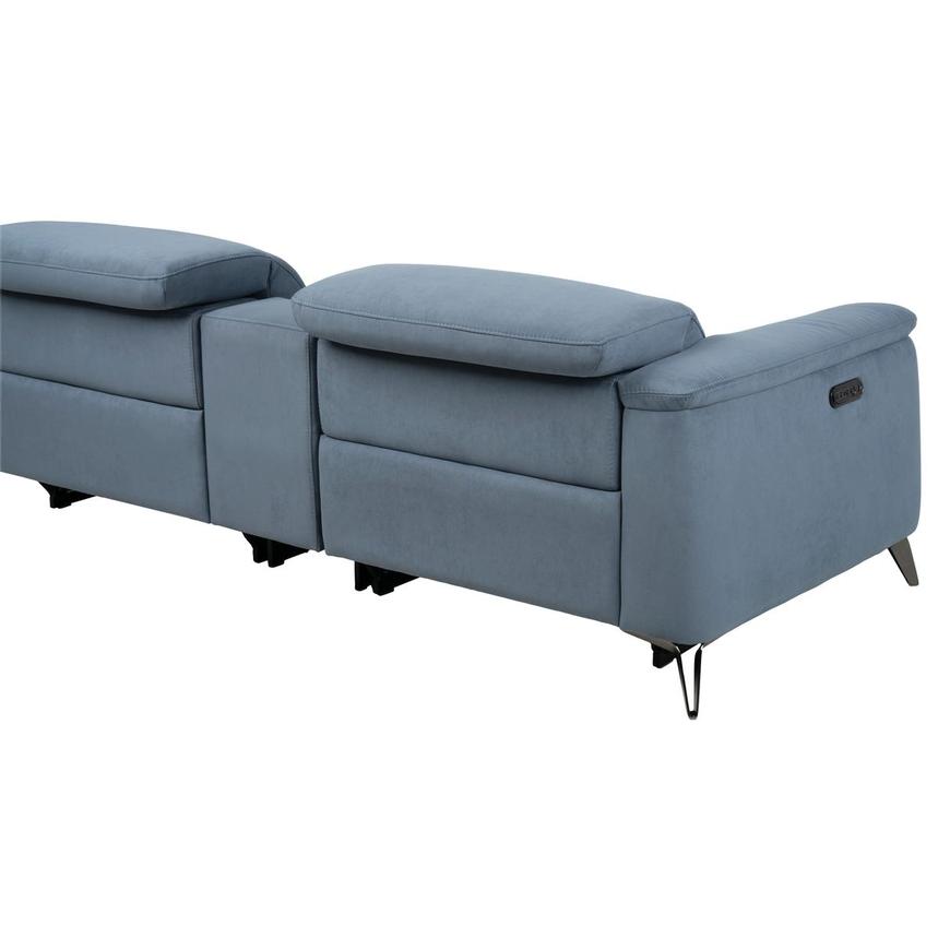 Claribel II Light Blue Power Reclining Sectional with 6PCS/2PWR  alternate image, 5 of 13 images.