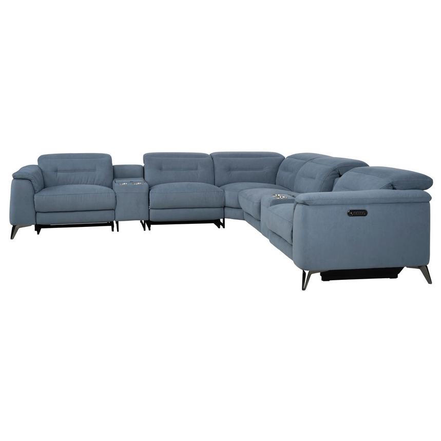 Claribel II Light Blue Power Reclining Sectional  alternate image, 3 of 13 images.