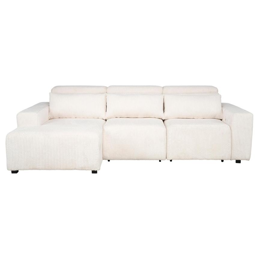 Flow White Sliding Sofa w/Left Chaise  main image, 1 of 13 images.
