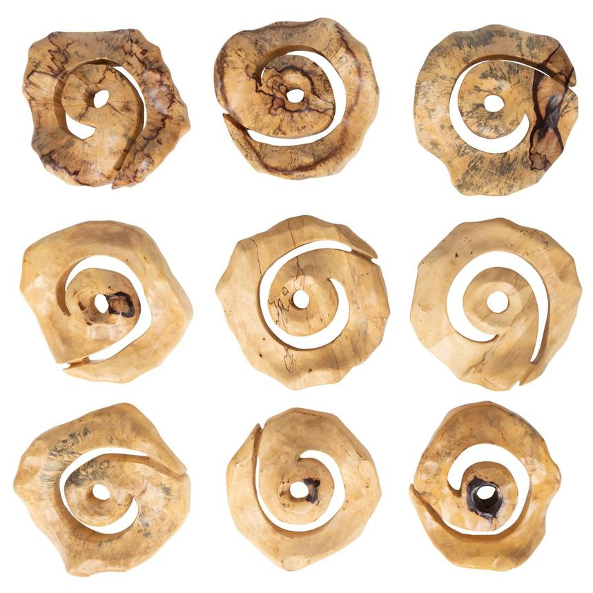 Spiral Tamarind Set of 9 Wall Decor main image, 1 of 3 images.
