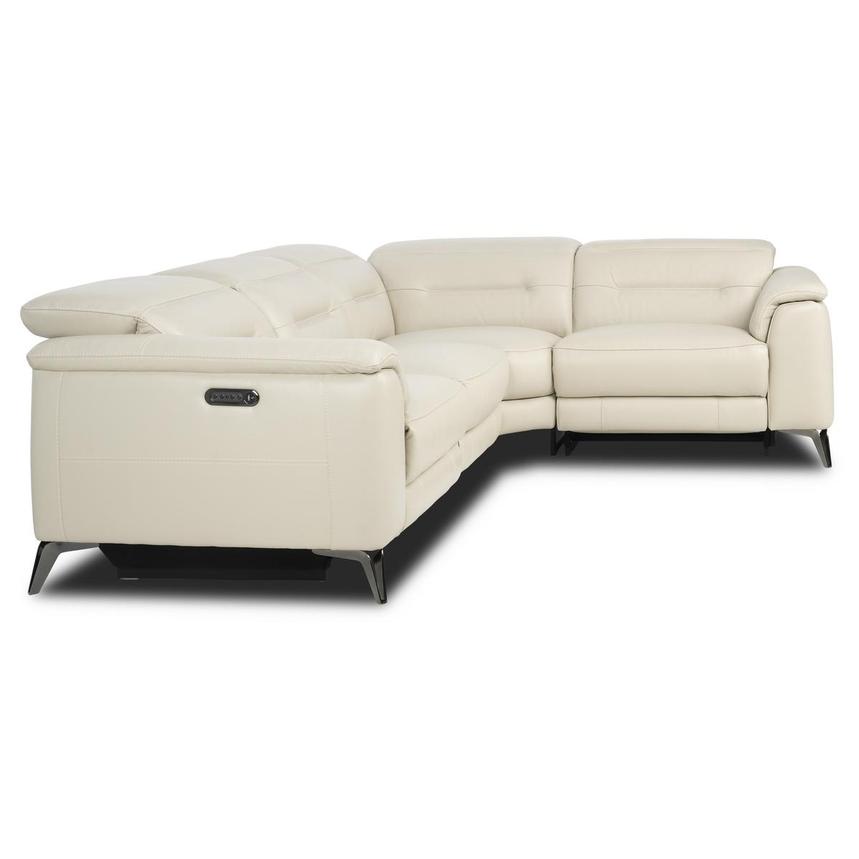 Anabel Cream 2.0 Leather Power Reclining Sectional with 4PCS/2PWR  alternate image, 3 of 4 images.
