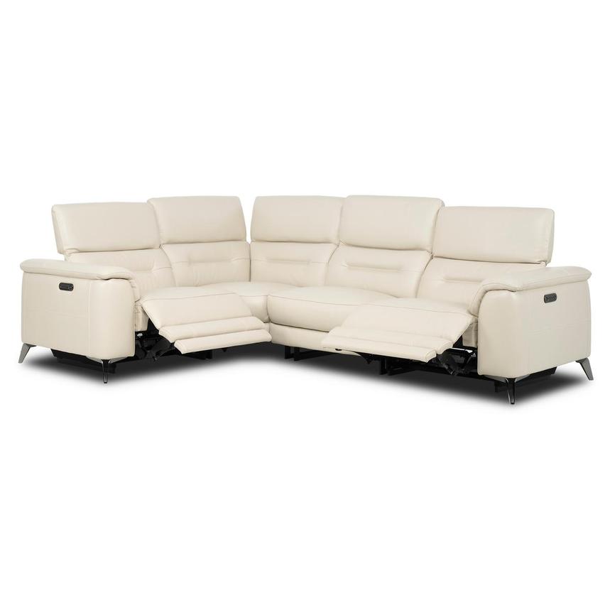Anabel Cream 2.0 Leather Power Reclining Sectional with 4PCS/2PWR alternate image, 2 of 4 images.