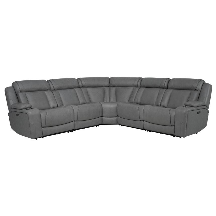 Odyssey Cobalt 5PCS/3PWR Leather Power Reclining Sectional  main image, 1 of 16 images.