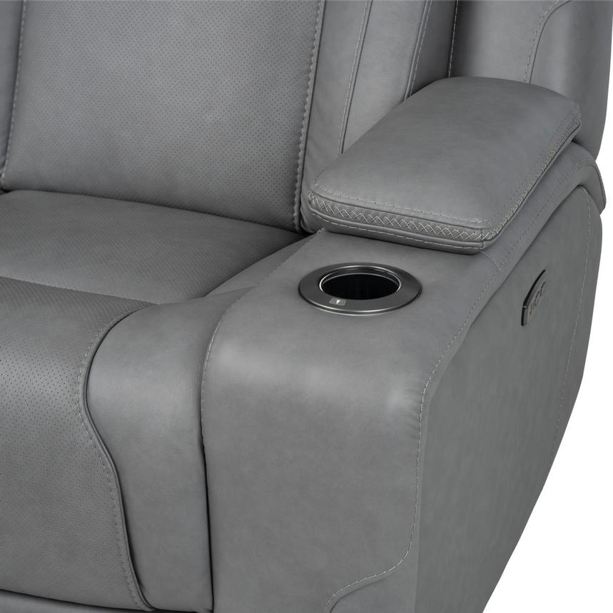 Cobalt 6PCS/3PWR Leather Power Reclining Sectional w/Beverage Cooler  alternate image, 15 of 19 images.