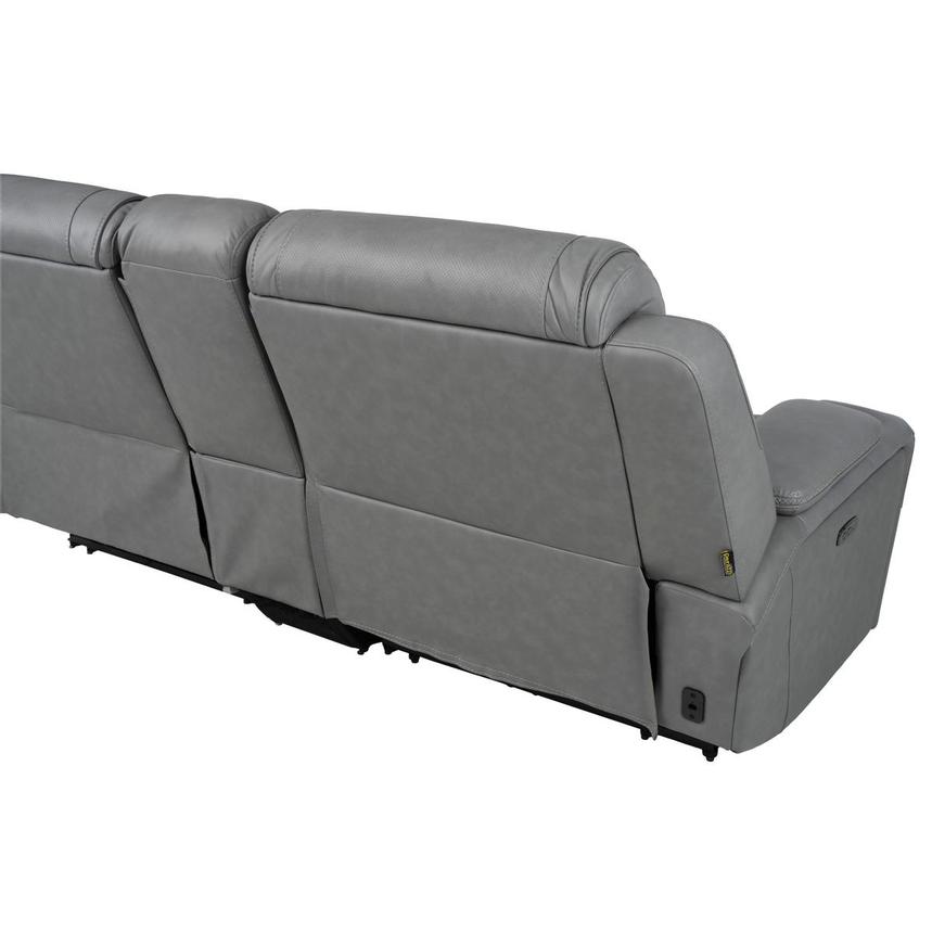 Odyssey Cobalt 7PCS/3PWR Leather Power Reclining Sectional w/Beverage Cooler alternate image, 6 of 20 images.