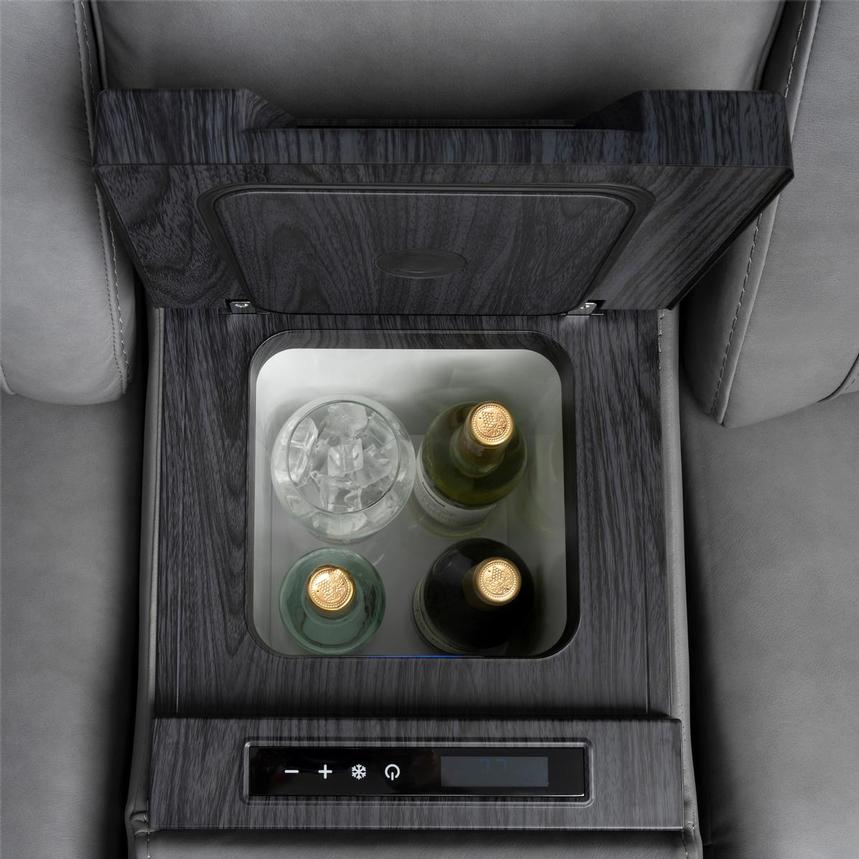 Odyssey Cobalt 6PCS/3PWR Leather Power Reclining Sectional w/Beverage Cooler alternate image, 6 of 20 images.