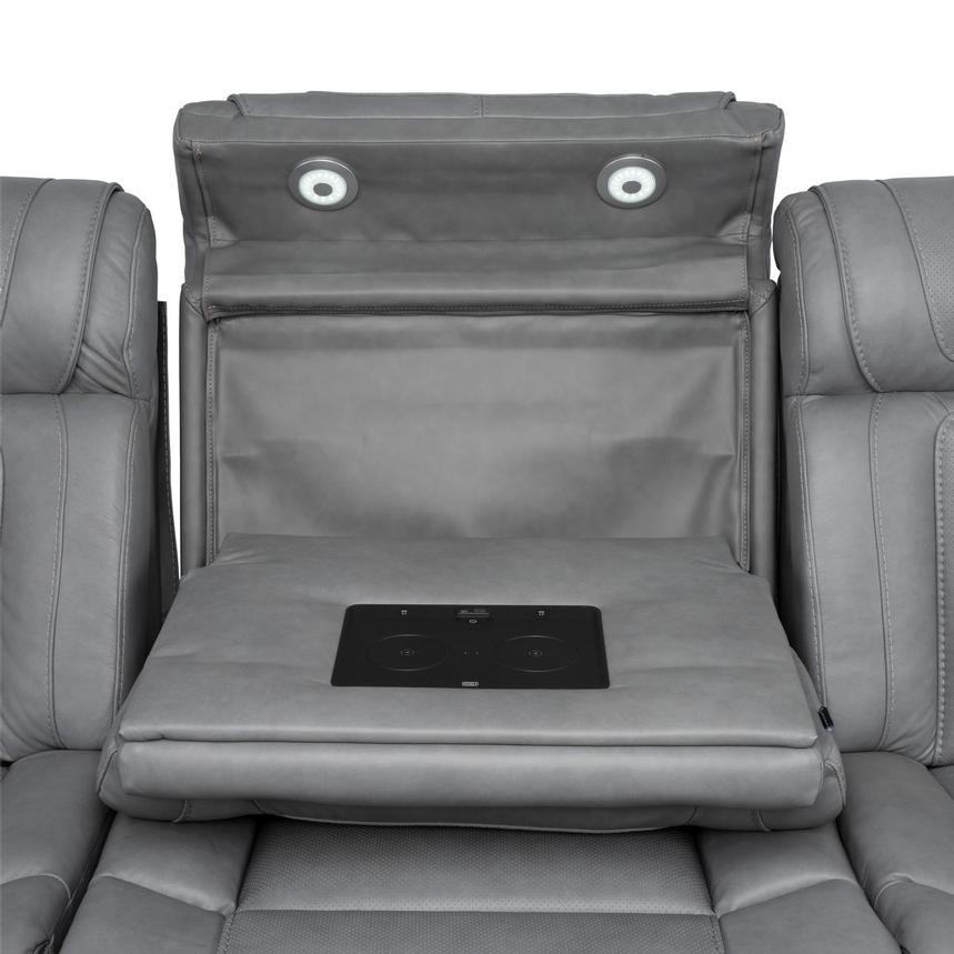 Odyssey Cobalt 6PCS/3PWR Leather Power Reclining Sectional w/Beverage Cooler alternate image, 11 of 20 images.