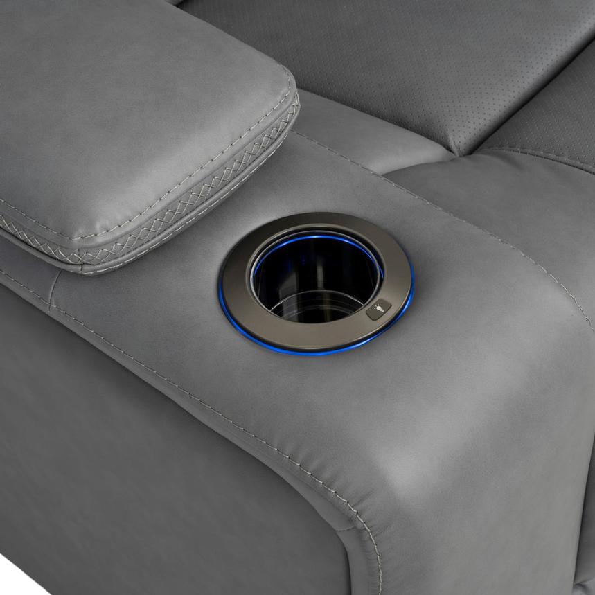 Odyssey Cobalt 6PCS/3PWR Leather Power Reclining Sectional w/Beverage Cooler  alternate image, 18 of 20 images.
