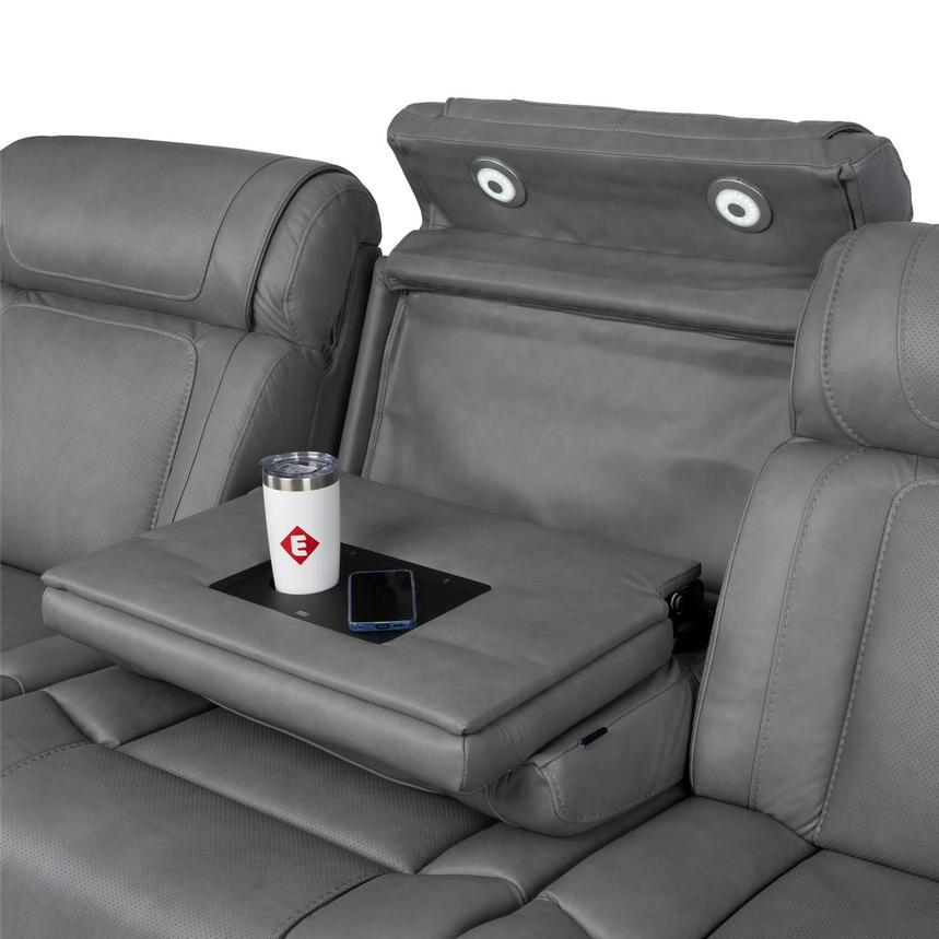 Odyssey Cobalt 7PCS/3PWR Leather Power Reclining Sectional w/Beverage Cooler  alternate image, 13 of 20 images.