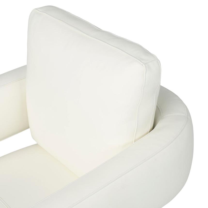 Carmello White Leather Swivel Chair  alternate image, 6 of 8 images.