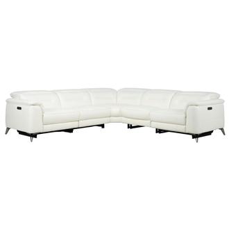 Anabel White 2.0 Leather Power Reclining Sectional with 5PCS/2PWR