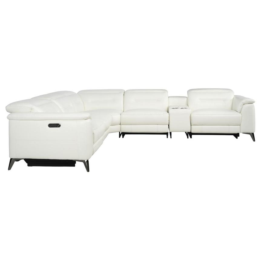 Anabel White 2.0 Leather Power Reclining Sectional with 6PCS/3PWR  alternate image, 3 of 12 images.