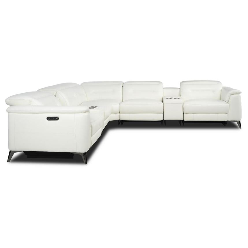 Anabel White 2.0 Leather Power Reclining Sectional with 7PCS/3PWR  alternate image, 3 of 13 images.