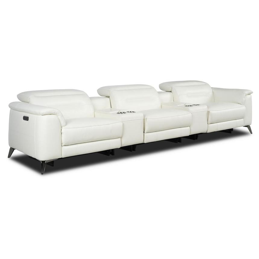Anabel White 2.0 Home Theater Leather Seating with 5PCS/2PWR  alternate image, 3 of 13 images.