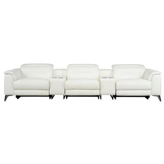 Anabel White 2.0 Home Theater Leather Seating with 5PCS/3PWR