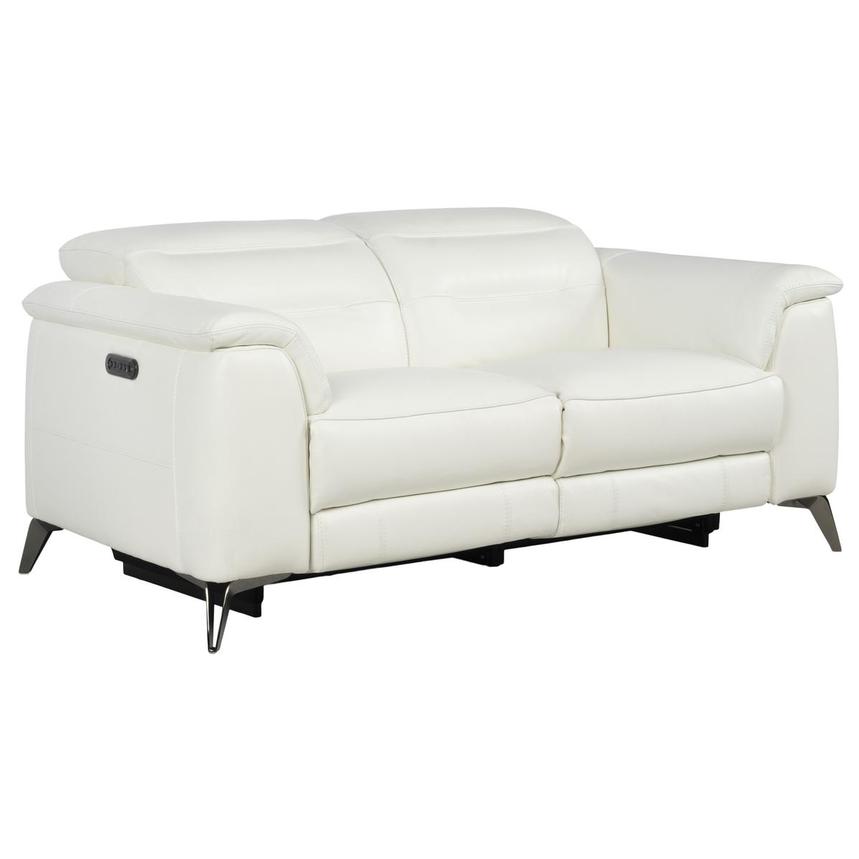 Anabel White 2.0 Leather Power Reclining Loveseat  alternate image, 3 of 11 images.
