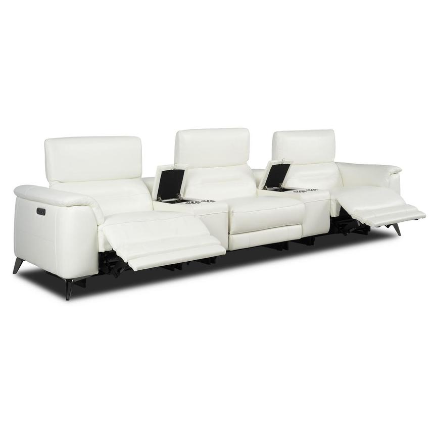 Anabel White 2.0 Home Theater Leather Seating with 5PCS/2PWR alternate image, 4 of 13 images.